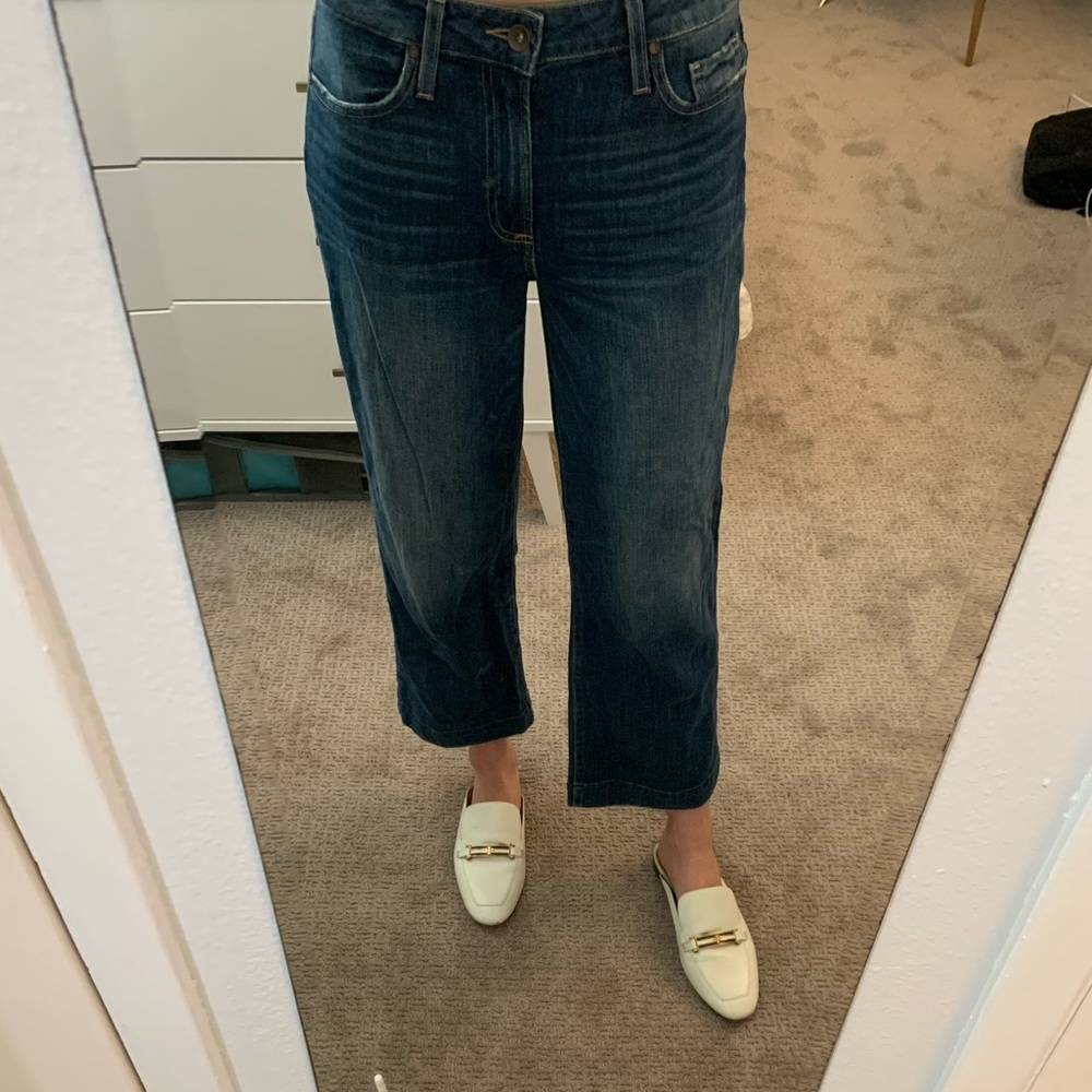 Paige cropped wide leg jeans